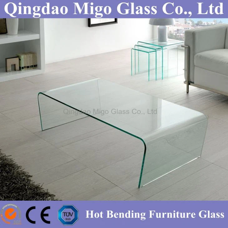 hot bending glass coffee table 
